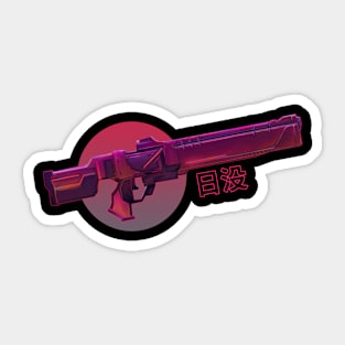 Cyberpunk Vaporwave Cyberwave Sunset Pistol Gun Blaster Sticker